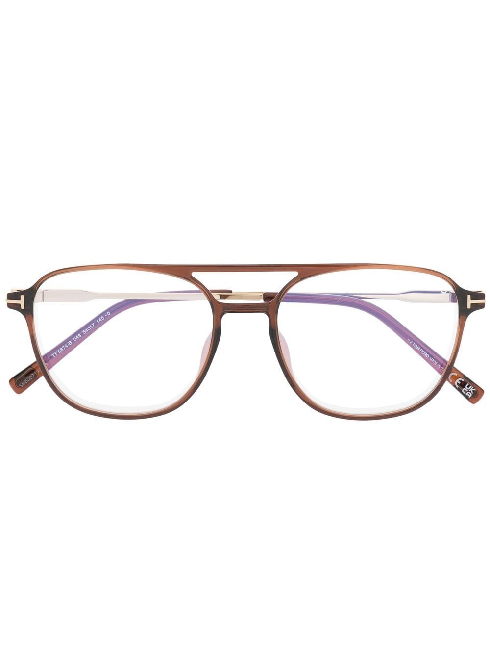 TOM FORD Eyewear Pilotenbrille in Schildpattoptik - Braun von TOM FORD Eyewear