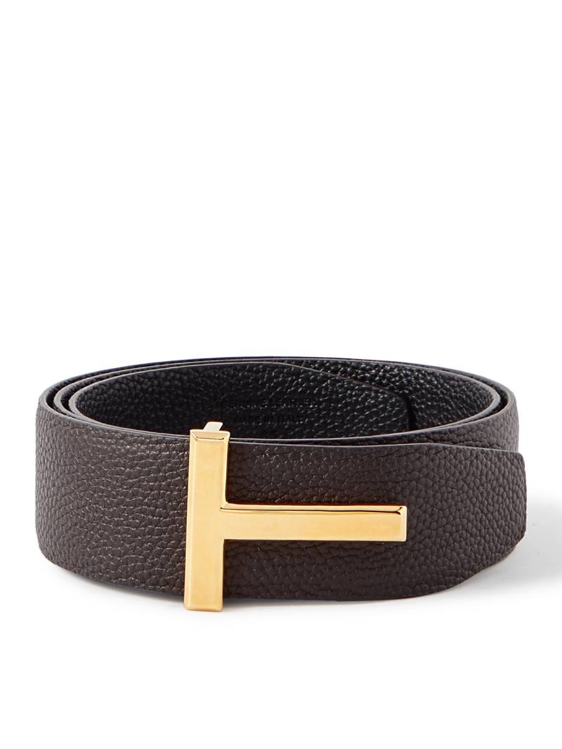 TOM FORD - 4cm Reversible Full-Grain Leather Belt - Men - Brown - EU 85 von TOM FORD