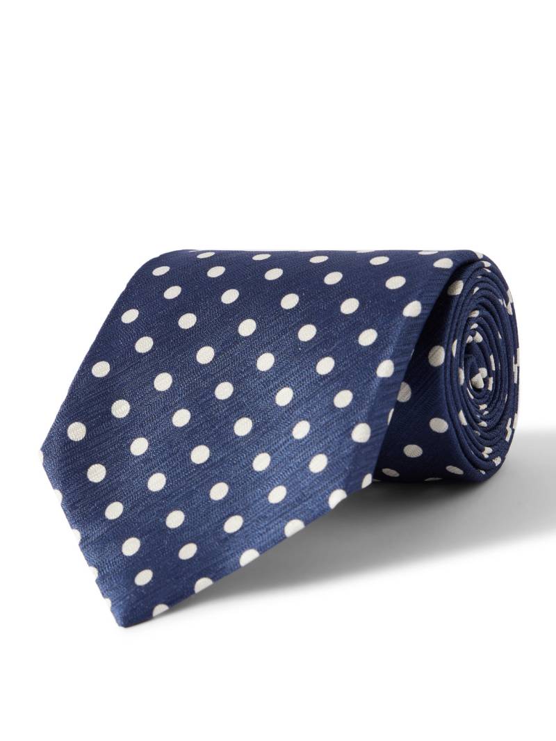 TOM FORD - 8cm Polka-Dot Silk-Jacquard Tie - Men - Blue von TOM FORD