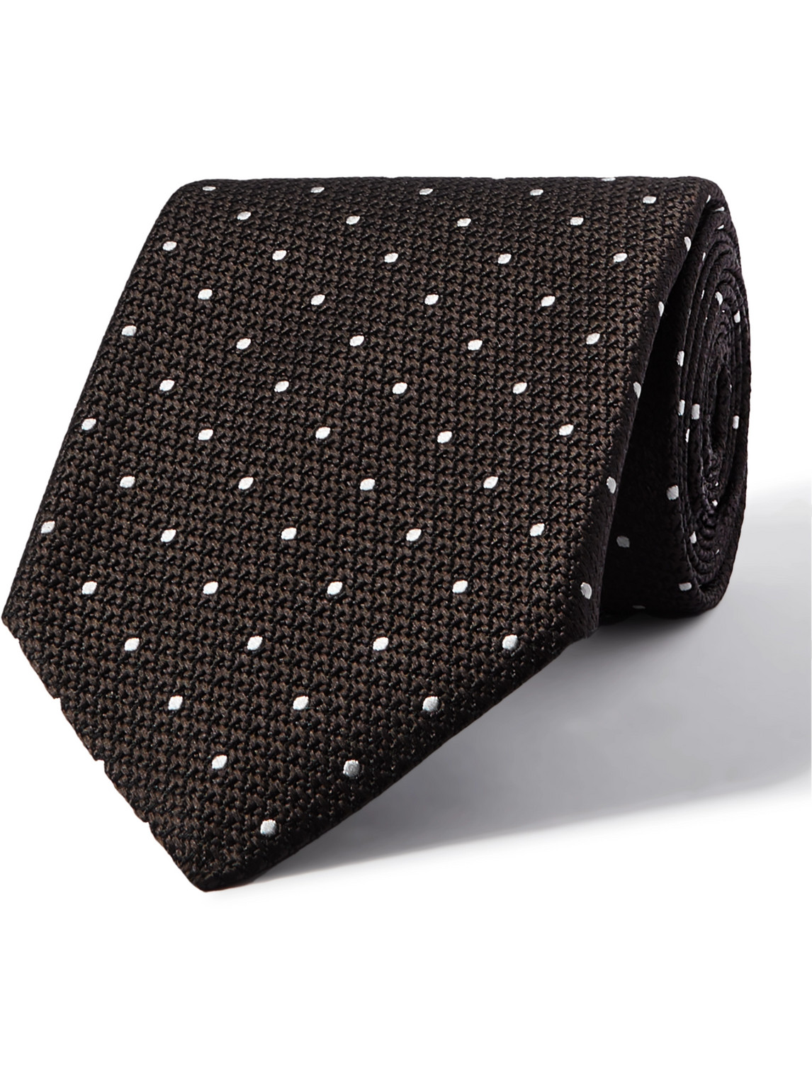 TOM FORD - 8cm Polka-Dot Silk-Jacquard Tie - Men - Brown von TOM FORD