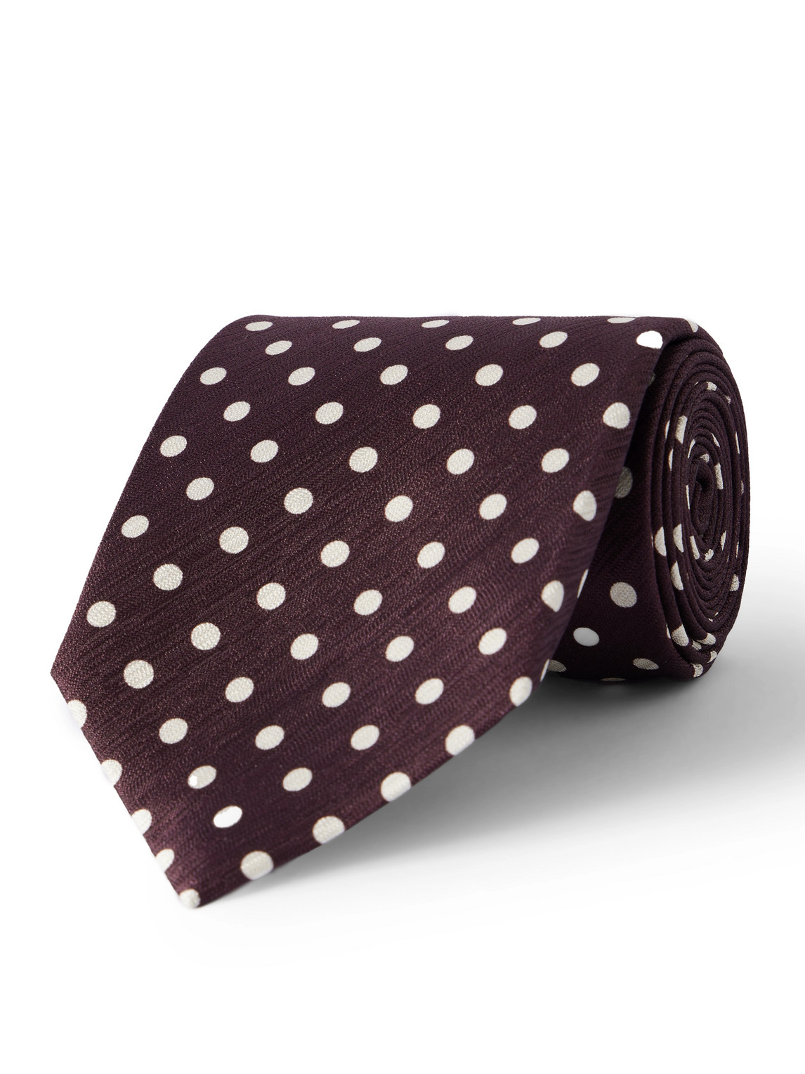 TOM FORD - 8cm Polka-Dot Silk-Jacquard Tie - Men - Burgundy von TOM FORD