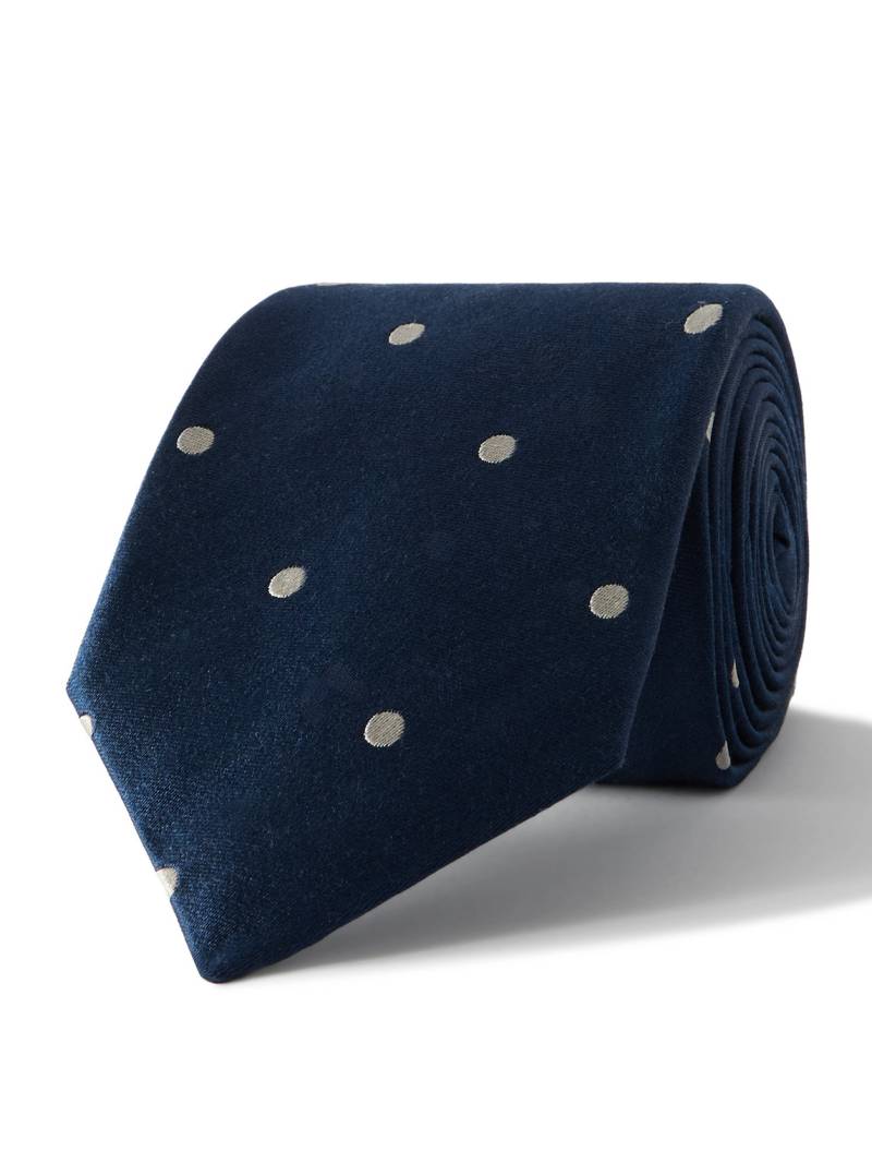 TOM FORD - 8cm Polka-Dot Silk-Satin Tie - Men - Blue von TOM FORD
