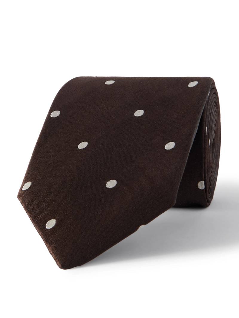 TOM FORD - 8cm Polka-Dot Silk-Satin Tie - Men - Brown von TOM FORD