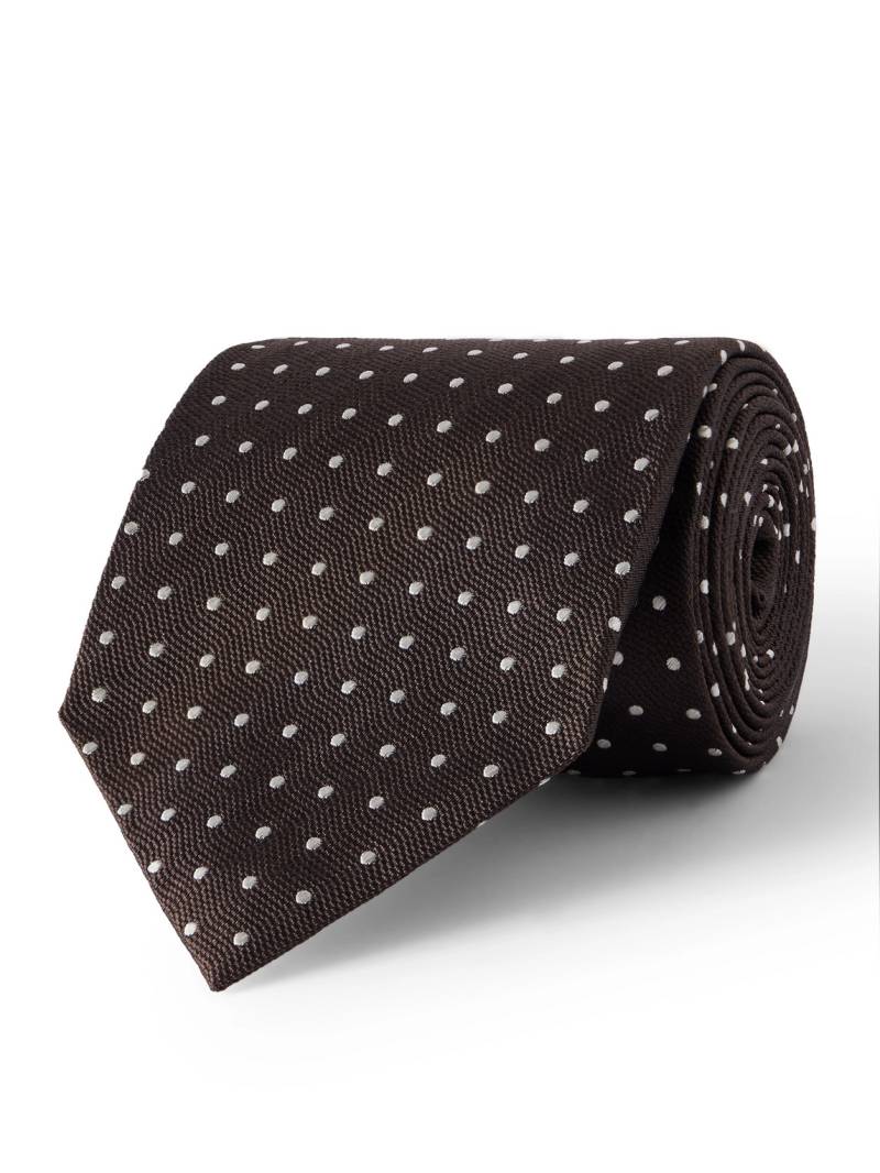TOM FORD - 8cm Polka-Dot Silk Tie - Men - Brown von TOM FORD