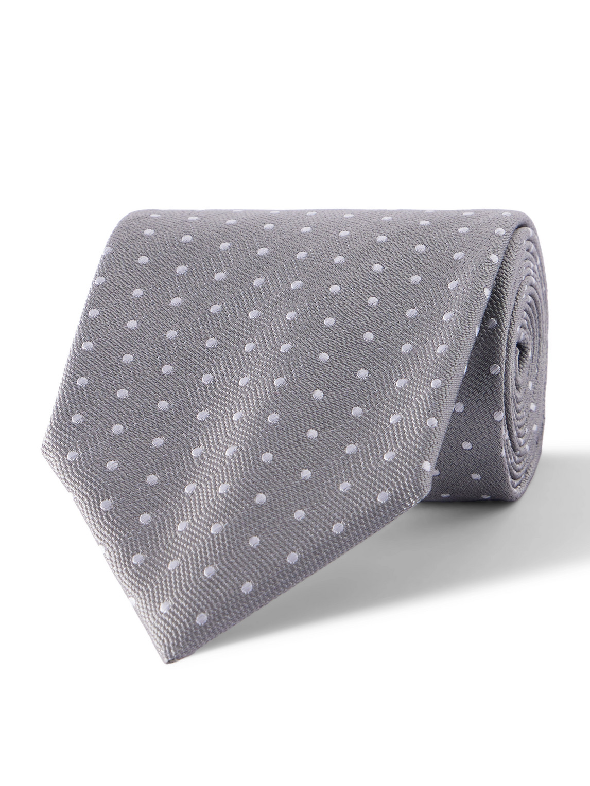 TOM FORD - 8cm Polka-Dot Silk Tie - Men - Gray von TOM FORD