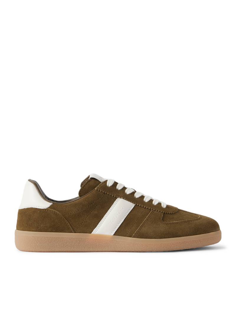 TOM FORD - Archer Leather-Trimmed Suede Sneakers - Men - Brown - EU 42 von TOM FORD