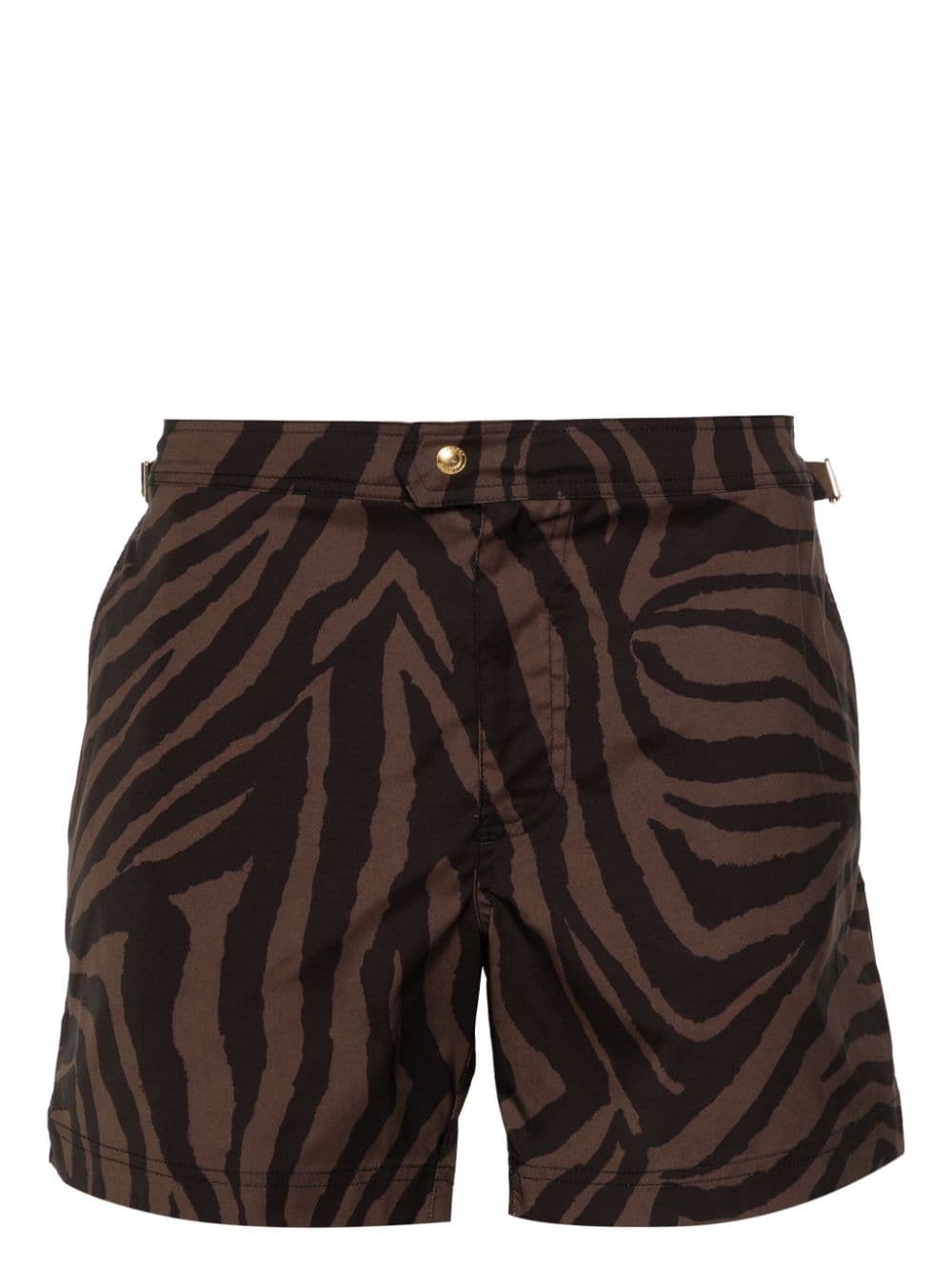 TOM FORD Badeshorts mit Zebra-Print - Braun von TOM FORD