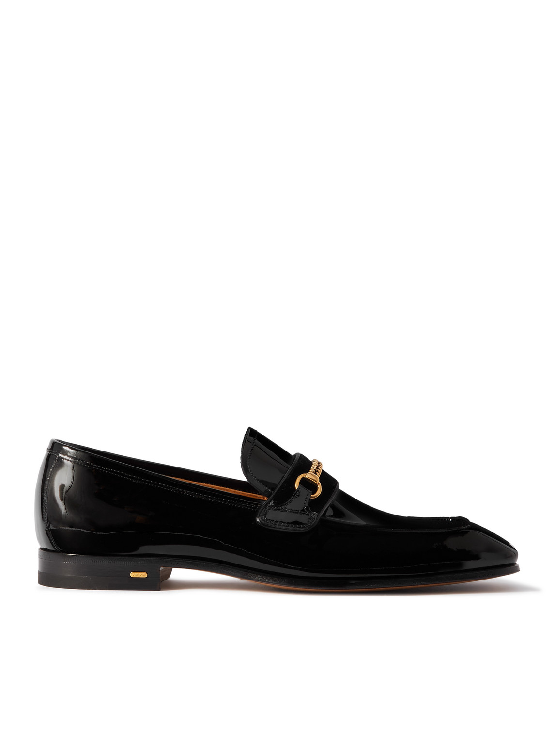 TOM FORD - Bailey Chain-Embellished Patent-Leather Penny Loafers - Men - Black - UK 8.5 TOM FORD - Bailey Chain-Embellished Patent-Leather Penny Loafers - Men - Black - UK 8.5 von TOM FORD