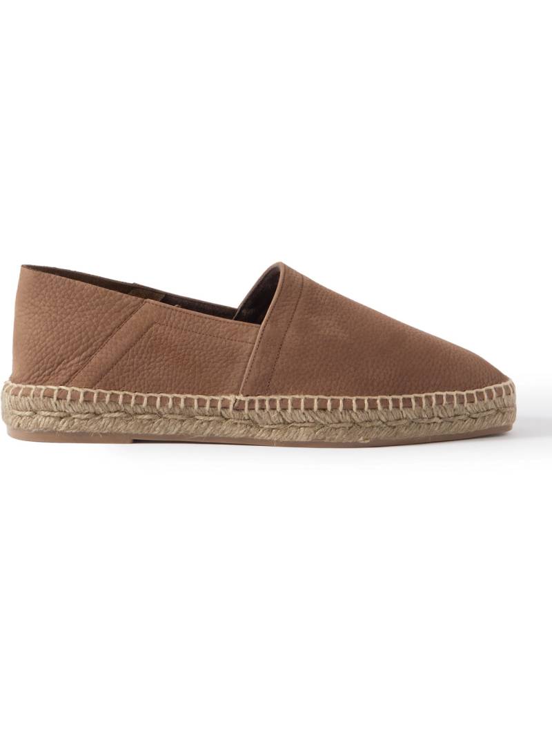 TOM FORD - Barnes Textured-Leather Espadrilles - Men - Brown - UK 10 von TOM FORD