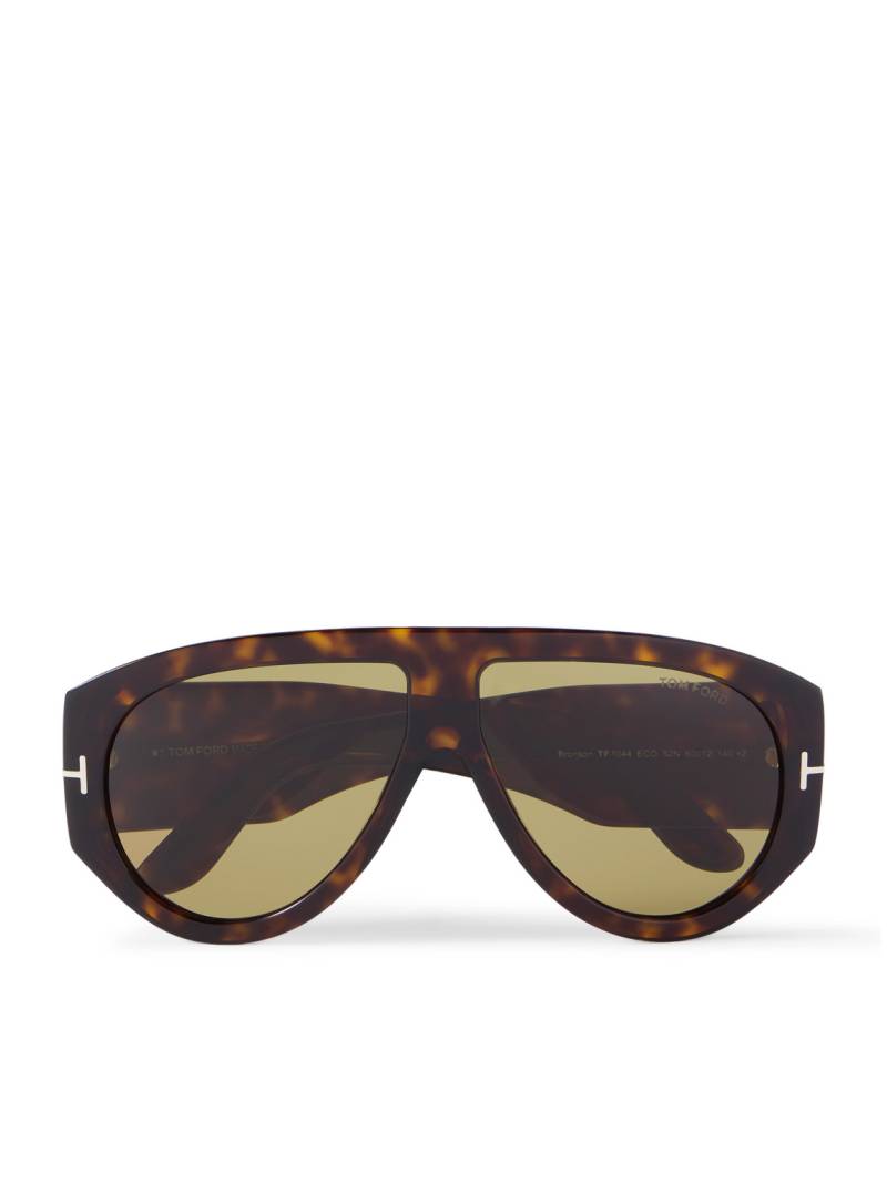 TOM FORD - Bronson Aviator-Style Tortoiseshell Acetate Sunglasses - Men - Tortoiseshell von TOM FORD