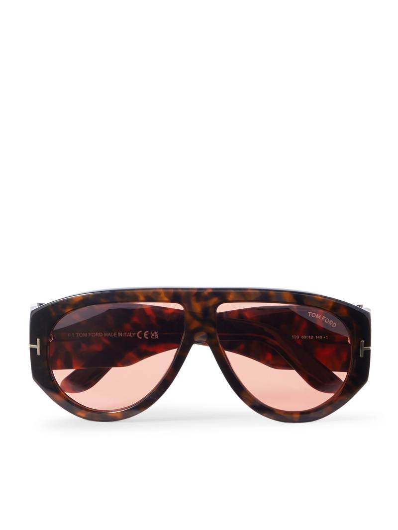 TOM FORD - Bronson D-Frame Tortoiseshell Acetate Sunglasses - Men - Brown von TOM FORD