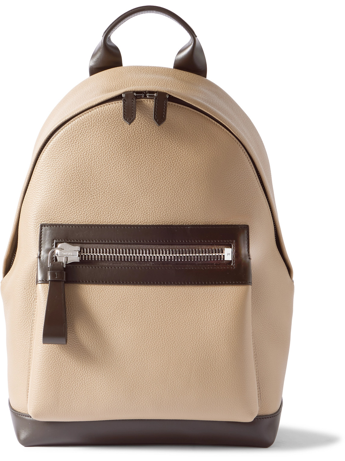 TOM FORD - Buckley Two-Tone Full-Grain Leather Backpack - Men - Neutrals von TOM FORD