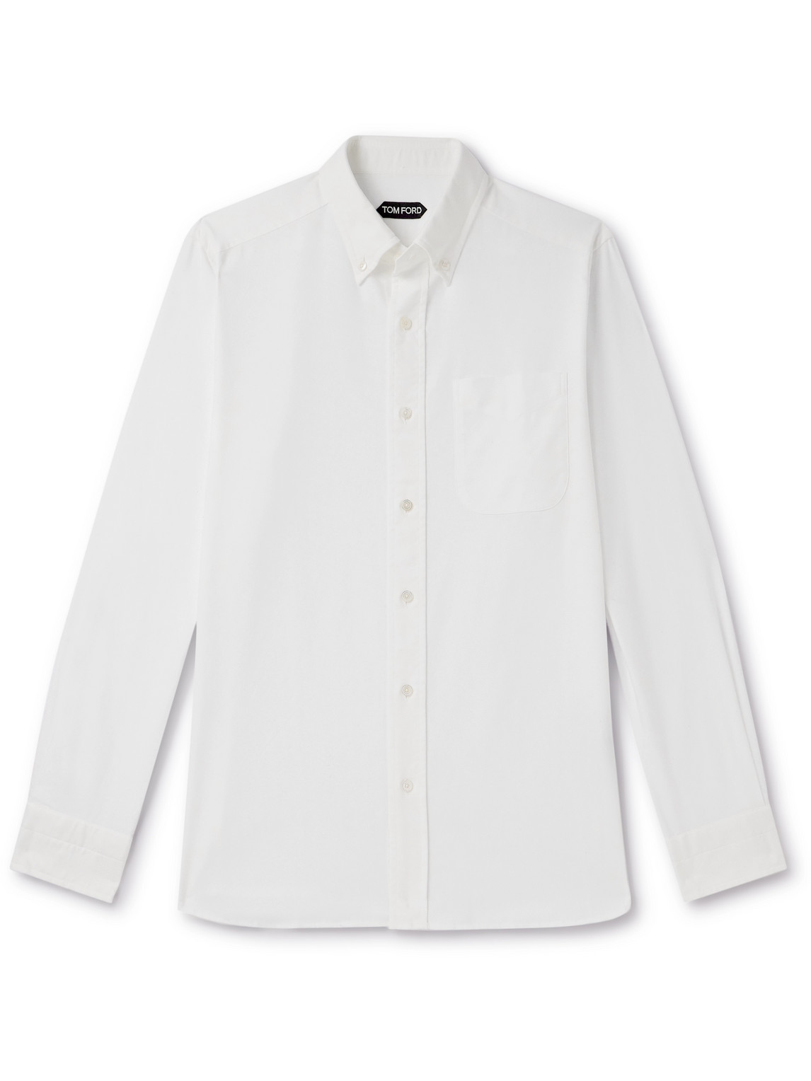TOM FORD - Button-Down Collar Cotton Oxford Shirt - Men - White - EU 38 von TOM FORD