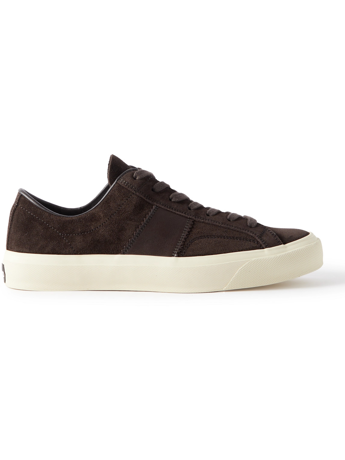 TOM FORD - Cambridge Leather-Trimmed Suede Sneakers - Men - Brown - UK 7 von TOM FORD
