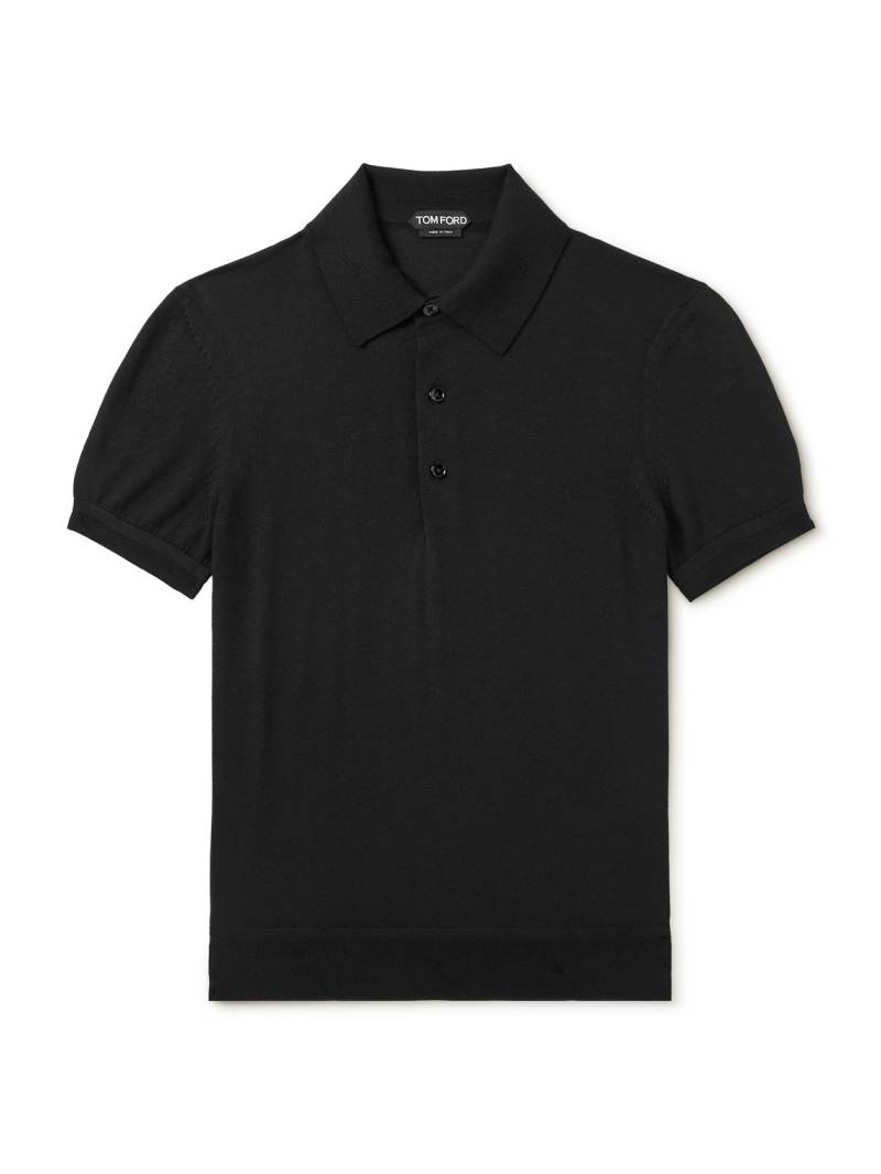 TOM FORD - Cashmere and Silk-Blend Polo Shirt - Men - Black - IT 48 von TOM FORD