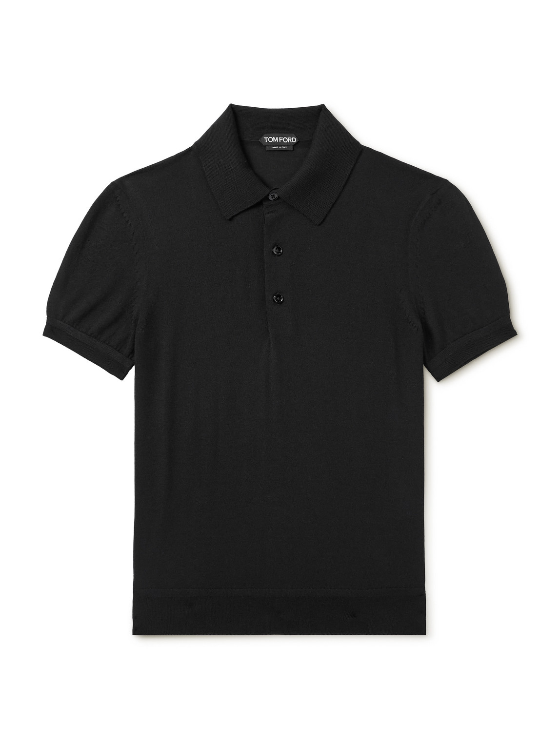 TOM FORD - Cashmere and Silk-Blend Polo Shirt - Men - Black - IT 54 von TOM FORD