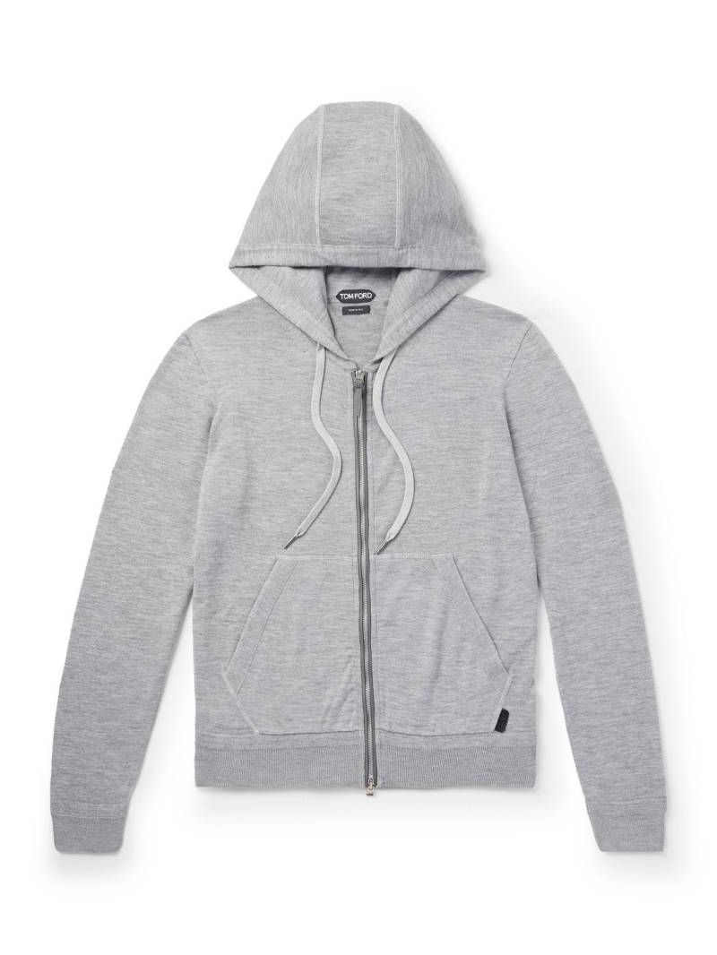 TOM FORD - Cashmere and Silk-Blend Zip-Up Hoodie - Men - Gray - IT 50 von TOM FORD