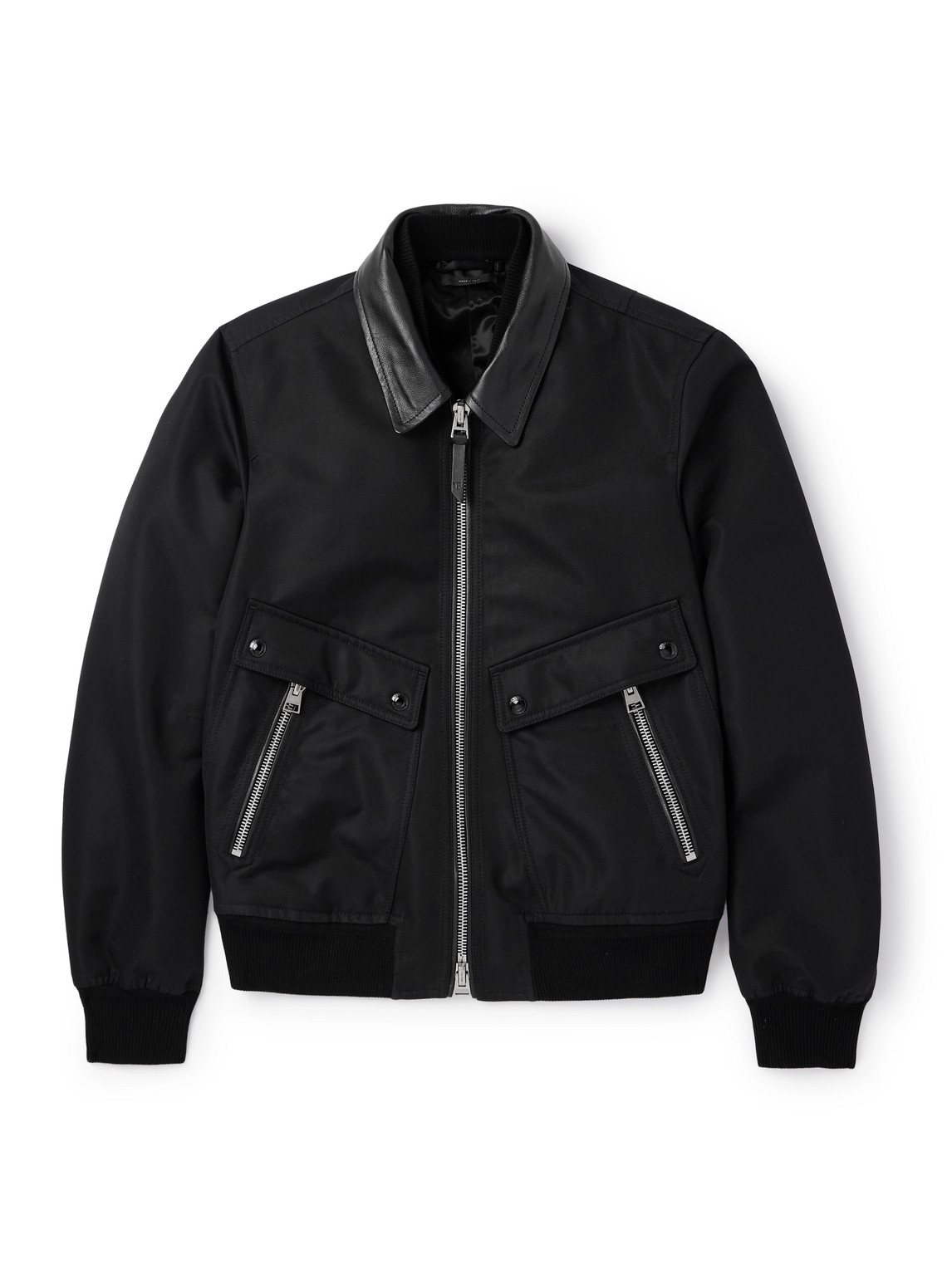 TOM FORD - Coated Cotton-Canvas Bomber Jacket - Men - Black - IT 48 von TOM FORD