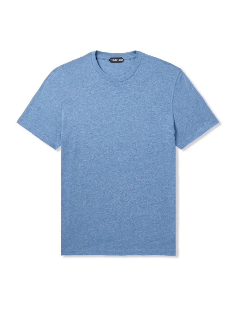 TOM FORD - Cotton-Blend Jersey T-Shirt - Men - Blue - IT 60 von TOM FORD