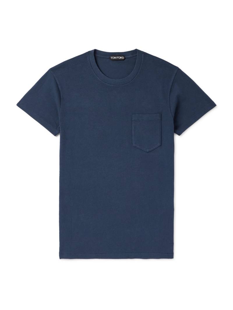 TOM FORD - Cotton-Jersey T-Shirt - Men - Blue - IT 52 von TOM FORD