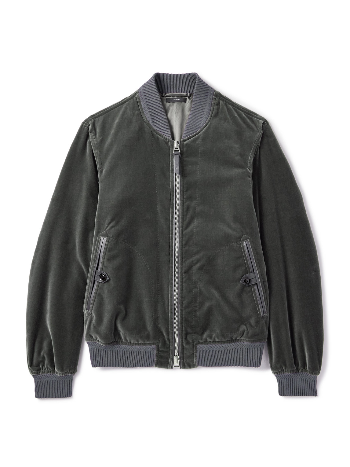 TOM FORD - Cotton-Velvet Bomber Jacket - Men - Gray - IT 48 von TOM FORD