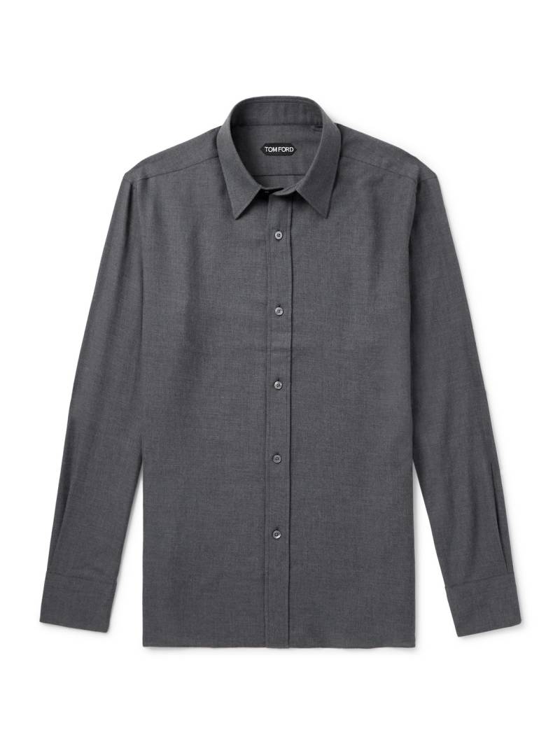 TOM FORD - Cotton and Cashmere-Blend Shirt - Men - Gray - EU 42 TOM FORD - Cotton and Cashmere-Blend Shirt - Men - Gray - EU 42 von TOM FORD