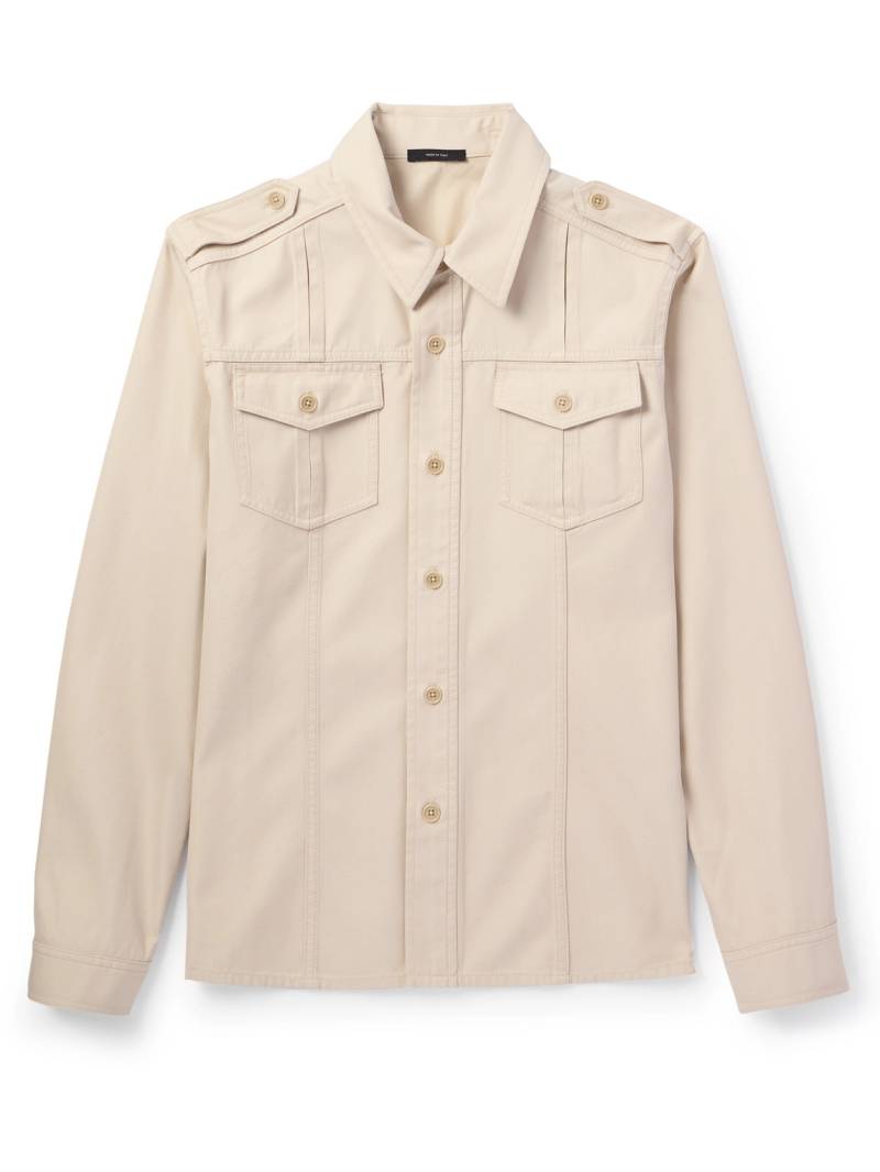 TOM FORD - Cotton and Silk-Blend Twill Overshirt - Men - Neutrals - IT 60 von TOM FORD