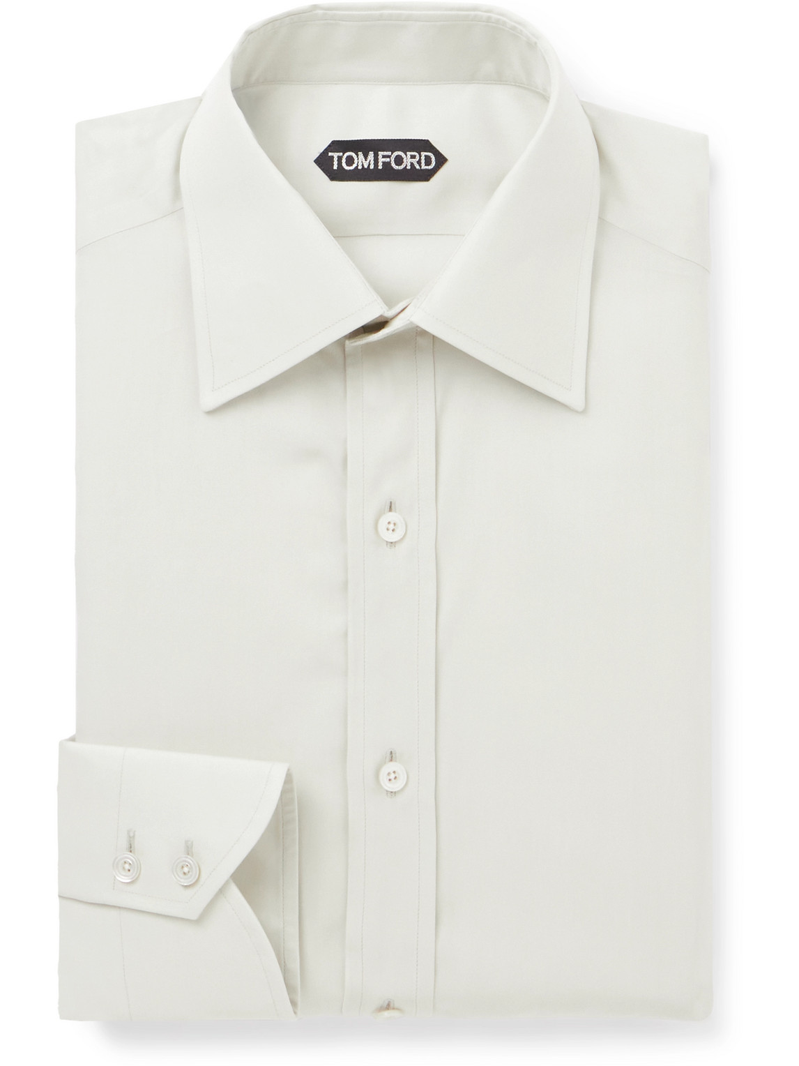 TOM FORD - Cutaway-Collar Lyocell-Blend Poplin Shirt - Men - White - EU 40 von TOM FORD