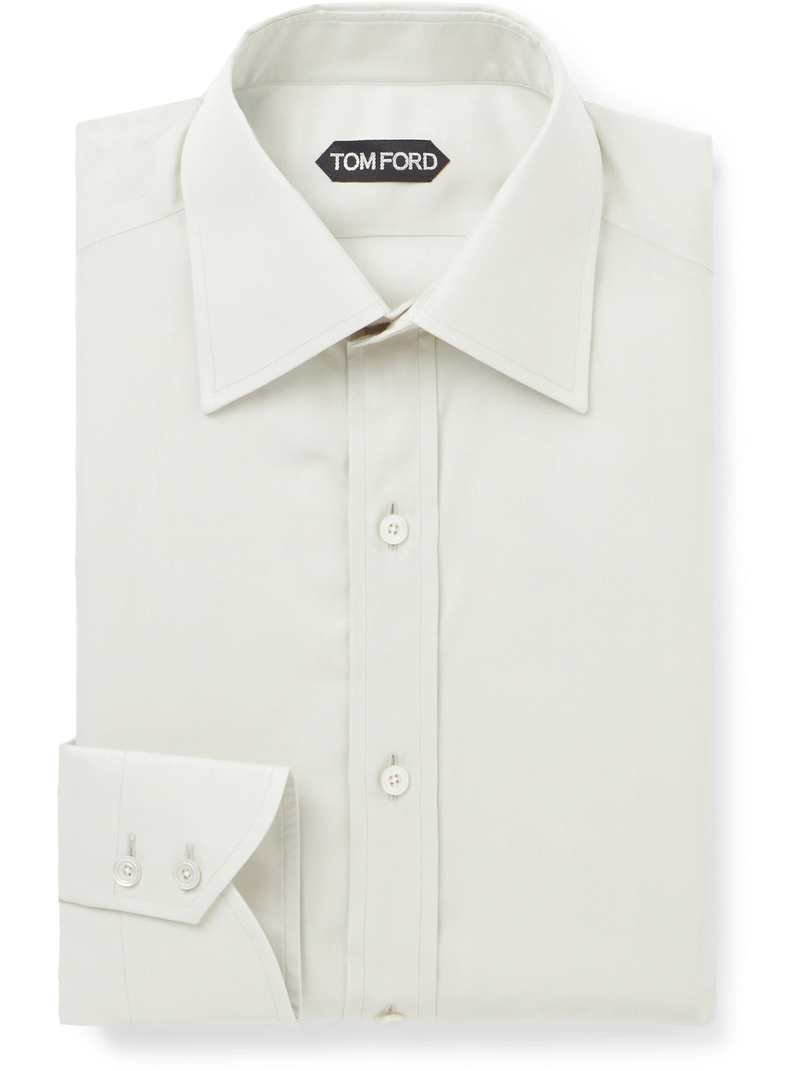 TOM FORD - Cutaway-Collar Lyocell-Blend Poplin Shirt - Men - White - EU 44 TOM FORD - Cutaway-Collar Lyocell-Blend Poplin Shirt - Men - White - EU 44 von TOM FORD