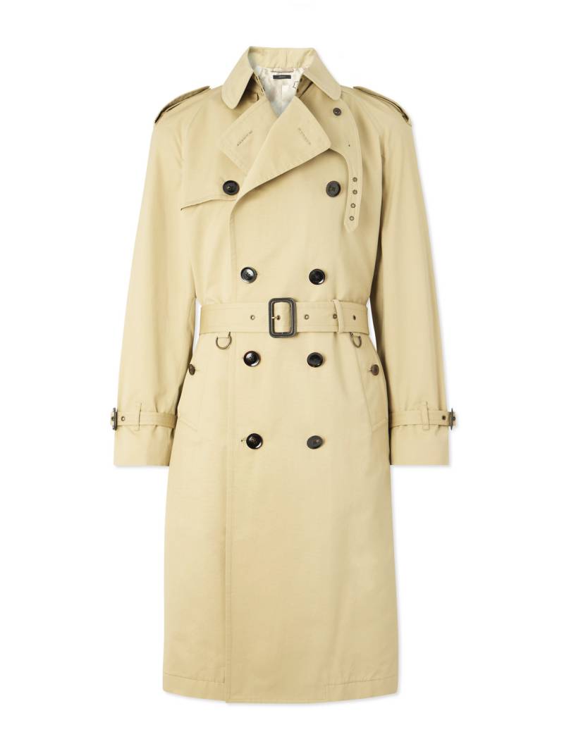 TOM FORD - Double-Breasted Cotton and Silk-Blend Trench Coat - Men - Neutrals - IT 58 von TOM FORD