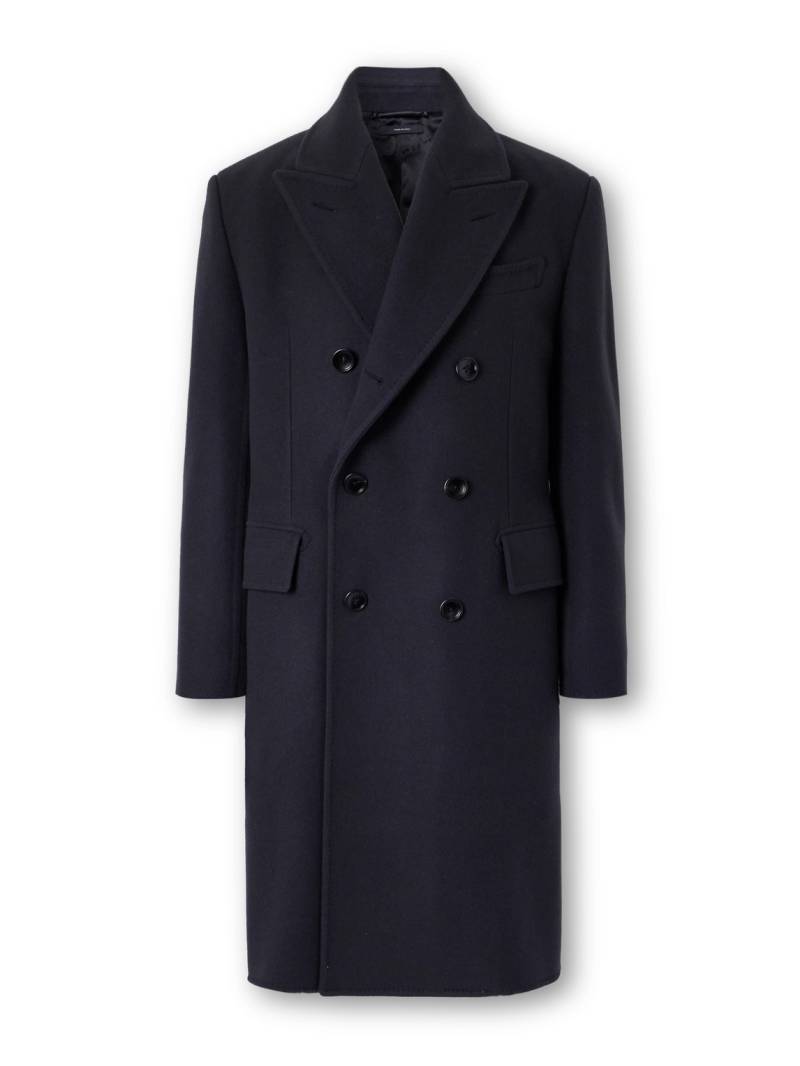 TOM FORD - Double-Breasted Wool Overcoat - Men - Blue - IT 58 von TOM FORD