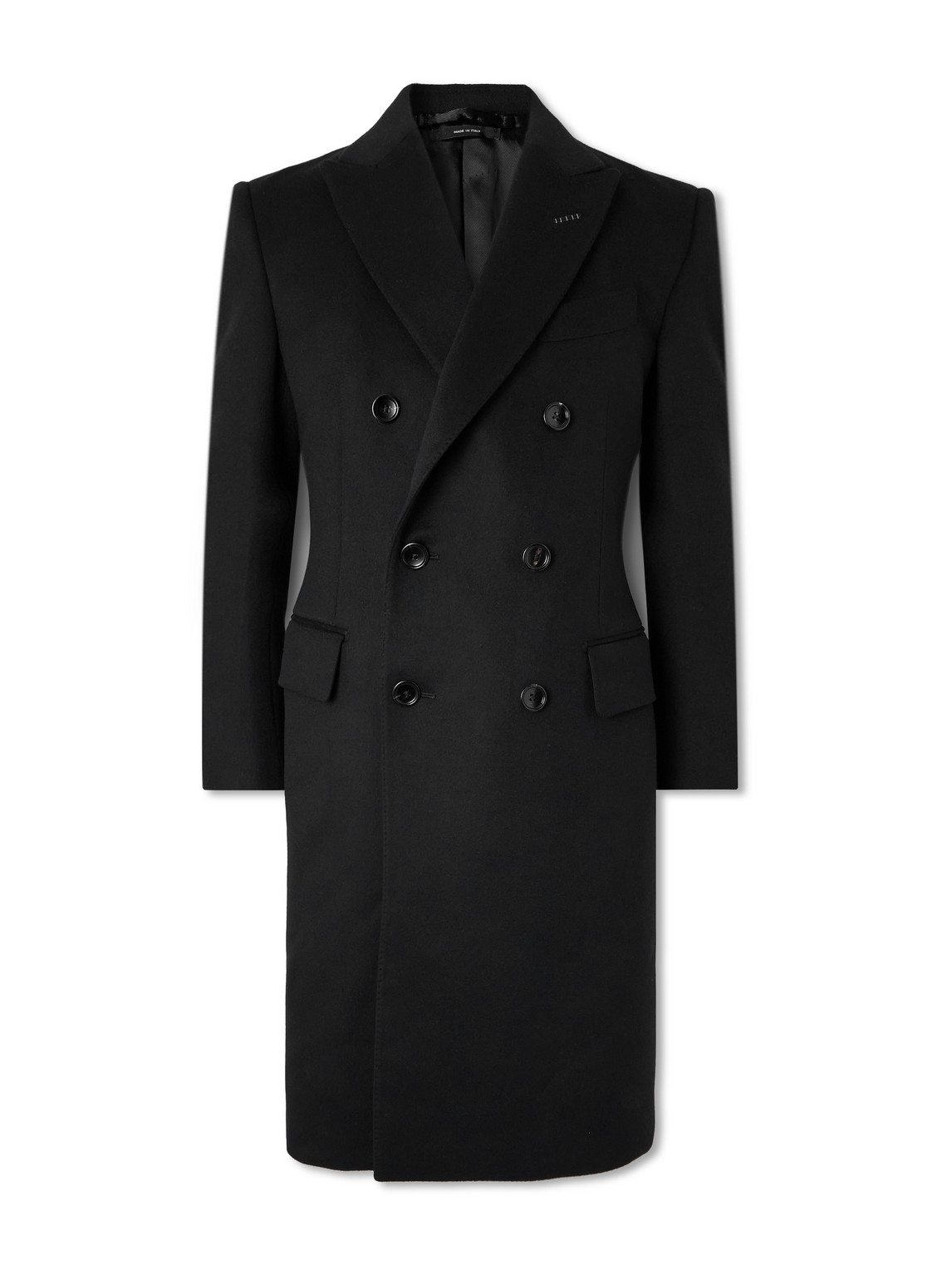 TOM FORD - Double-Breasted Wool and Cashmere-Blend Coat - Men - Black - IT 46 von TOM FORD