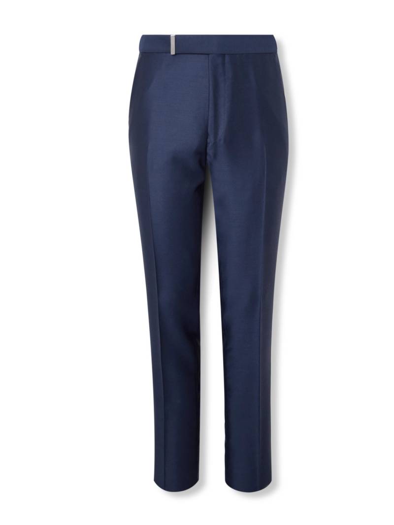 TOM FORD - Dyllan Straight-Leg Wool, Mohair and Silk-Blend Twill Trousers - Men - Blue - IT 56 von TOM FORD