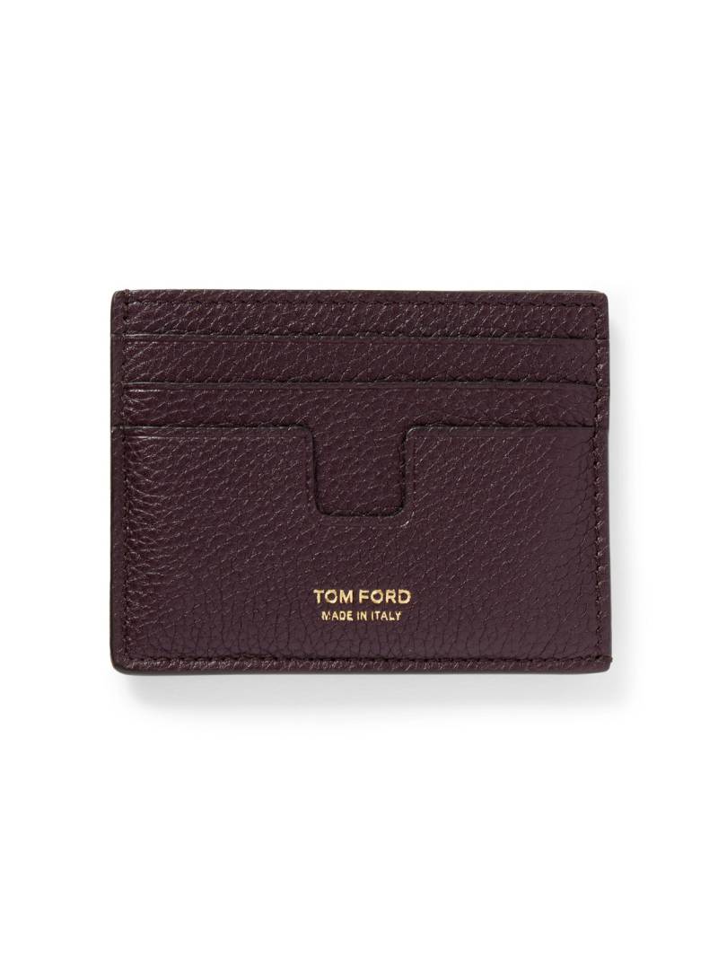 TOM FORD - Full-Grain Leather Cardholder - Men - Red von TOM FORD