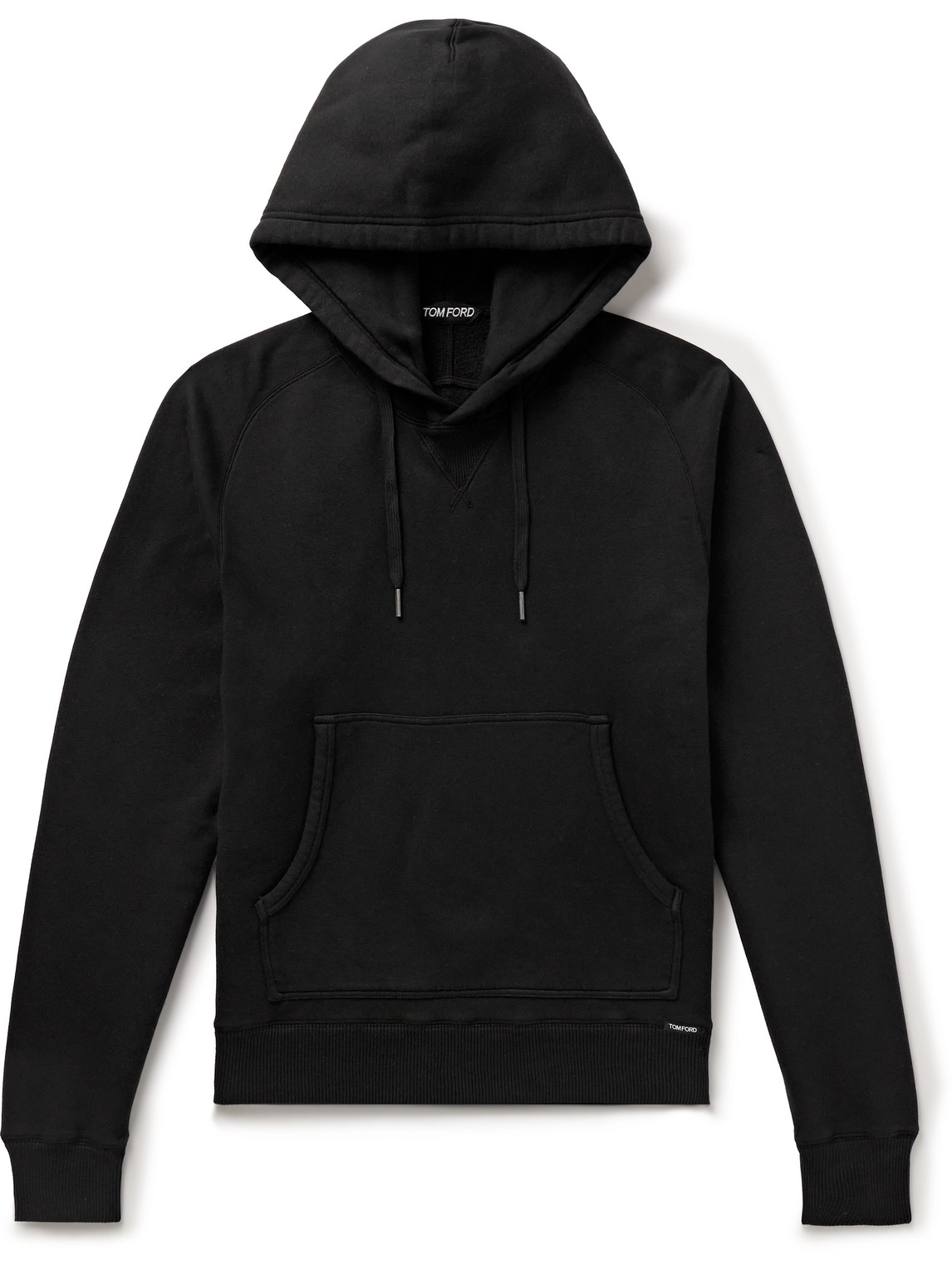 TOM FORD - Garment-Dyed Cotton-Jersey Hoodie - Men - Black - IT 54 von TOM FORD