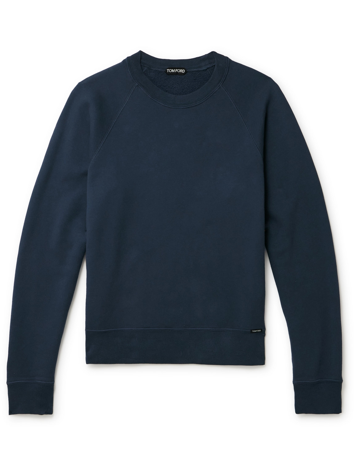 TOM FORD - Garment-Dyed Cotton-Jersey Sweatshirt - Men - Blue - IT 58 von TOM FORD