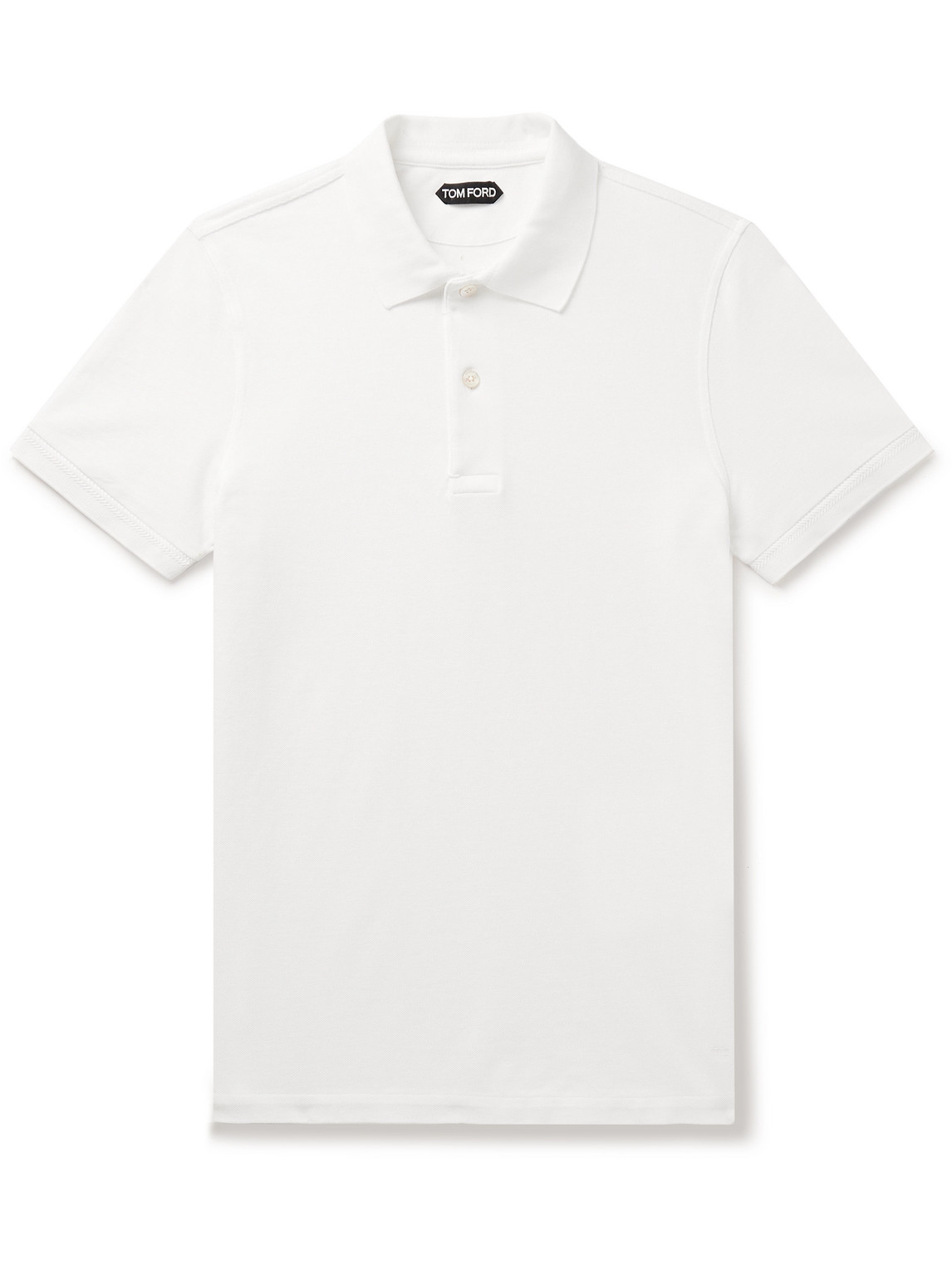 TOM FORD - Garment-Dyed Cotton-Piqué Polo Shirt - Men - White - IT 44 von TOM FORD