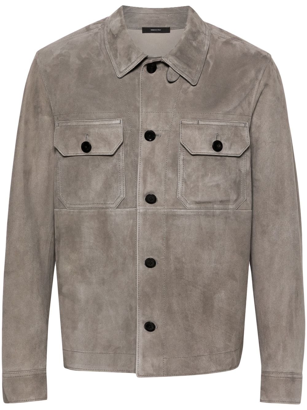 TOM FORD Hemdjacke aus Wildleder - Grau von TOM FORD