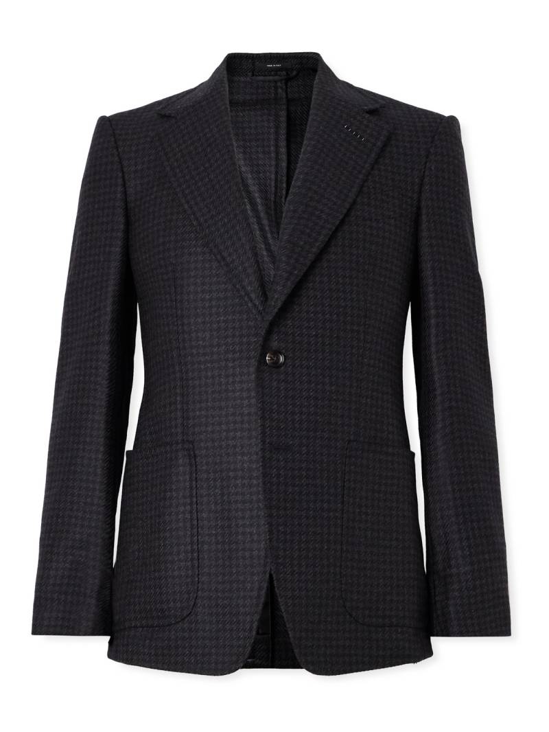 TOM FORD - Houndstooth Wool Blazer - Men - Blue - IT 54 von TOM FORD
