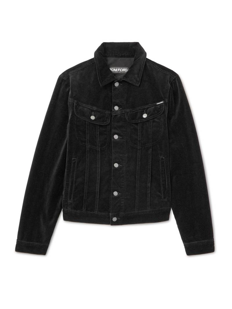 TOM FORD - Icon Slim-Fit Cotton-Velvet Jacket - Men - Black - S von TOM FORD