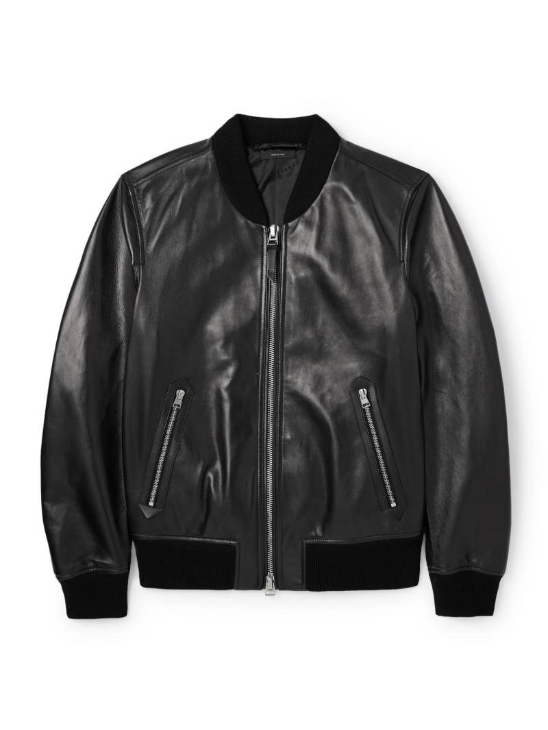 TOM FORD - Leather Bomber Jacket - Men - Black - IT 54 von TOM FORD