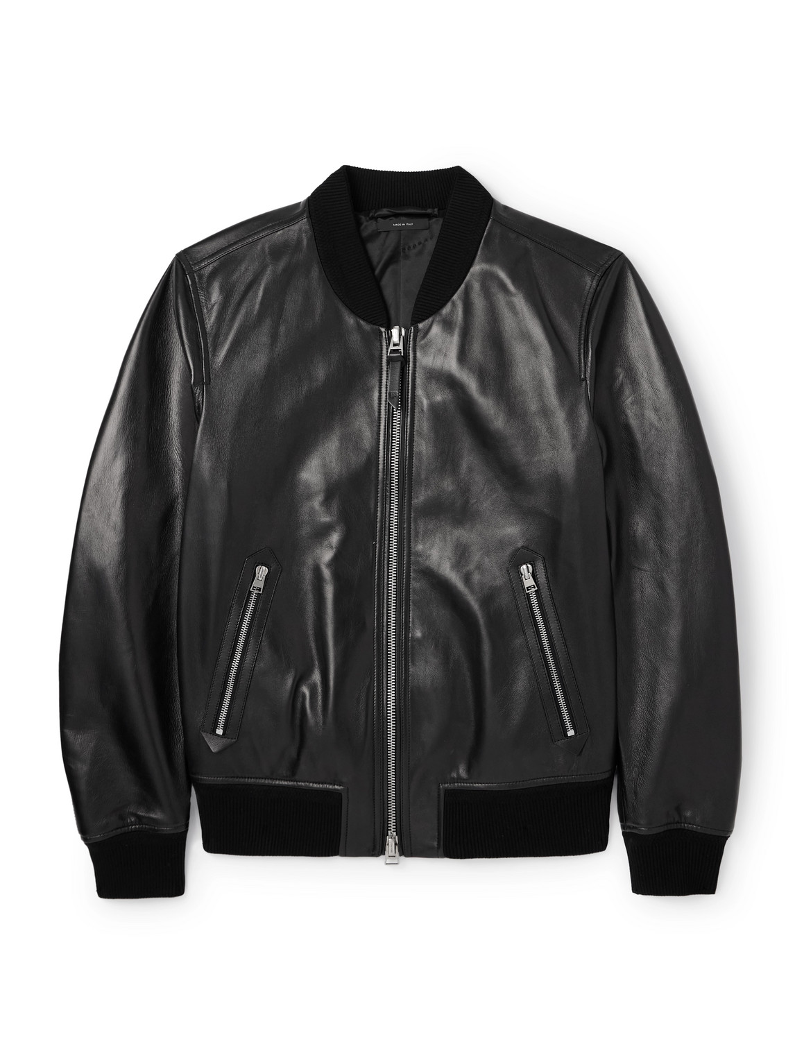 TOM FORD - Leather Bomber Jacket - Men - Black - IT 56 von TOM FORD