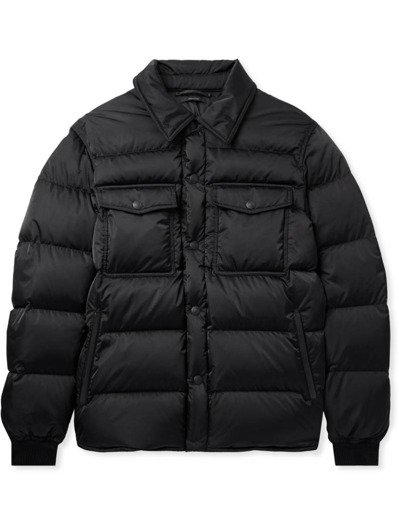 TOM FORD - Leather-Trimmed Quilted Padded Shell Down Jacket - Men - Black - IT 46 von TOM FORD