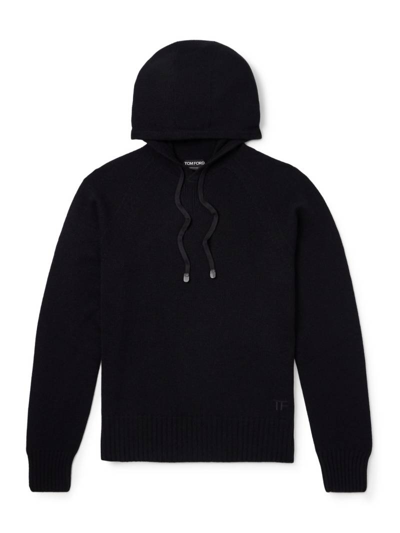 TOM FORD - Logo-Embroidered Cashmere Hoodie - Men - Black - IT 48 von TOM FORD