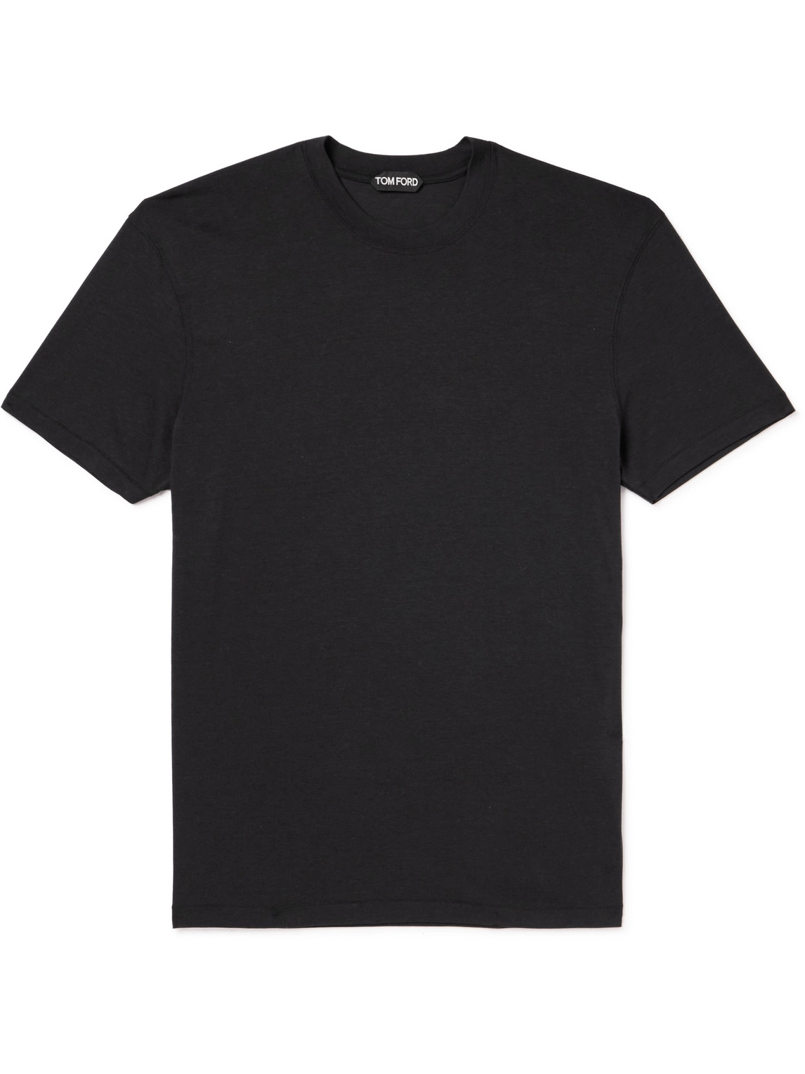 TOM FORD - Logo-Embroidered Lyocell and Cotton-Blend Jersey T-Shirt - Men - Black - IT 58 von TOM FORD