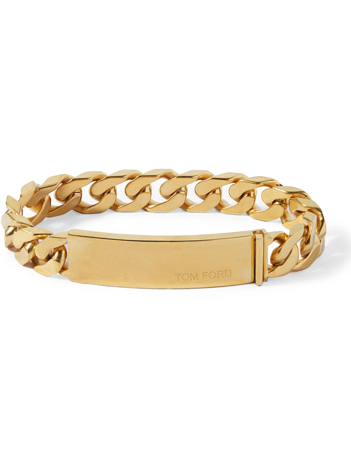 TOM FORD - Logo-Engraved Gold-Plated Chain Bracelet - Men - Gold TOM FORD - Logo-Engraved Gold-Plated Chain Bracelet - Men - Gold von TOM FORD