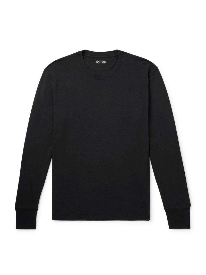 TOM FORD - Lyocell and Cotton-Blend Jersey T-Shirt - Men - Black - IT 52 von TOM FORD
