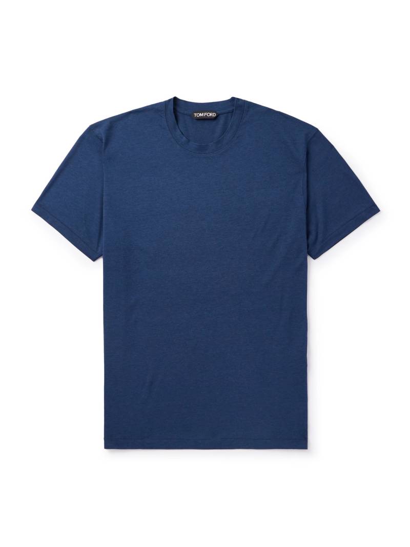 TOM FORD - Lyocell and Cotton-Blend Jersey T-Shirt - Men - Blue - IT 46 von TOM FORD