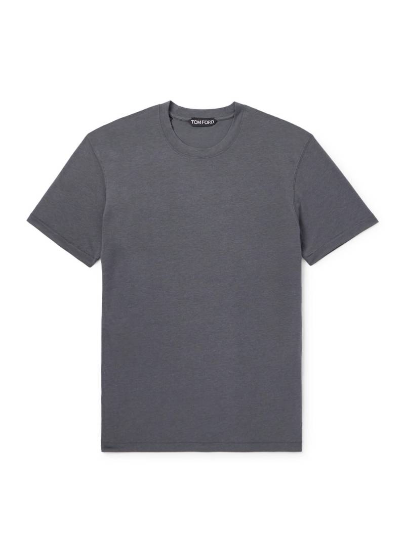 TOM FORD - Lyocell and Cotton-Blend Jersey T-Shirt - Men - Blue - IT 52 von TOM FORD