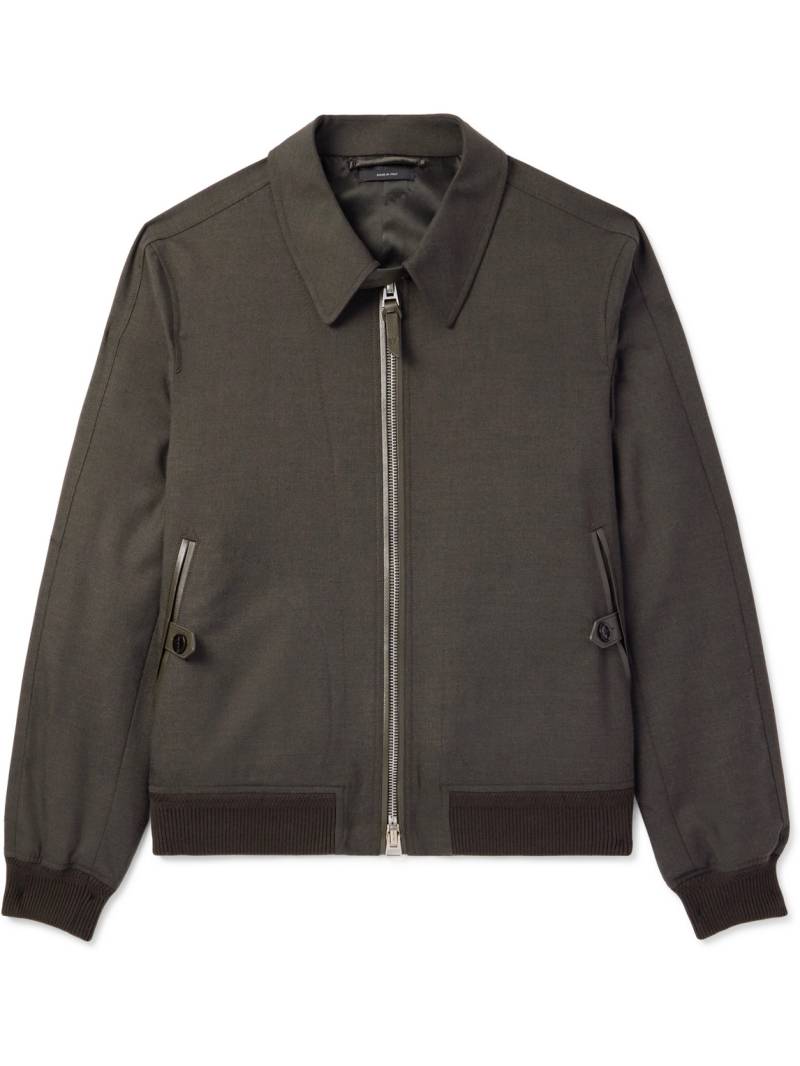TOM FORD - Mohair, Virgin Wool and Silk-Blend Blouson Jacket - Men - Brown - IT 56 von TOM FORD